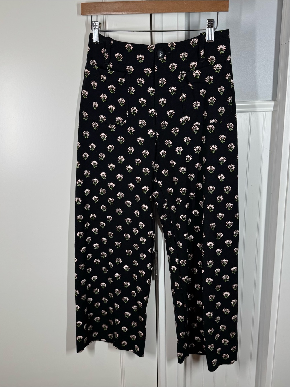 Anthropologie Maeve The Colette Cropped Wide-Leg Trousers Ponte Edition neutral - Picture 2 of 7